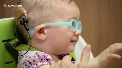 Adorable toddler hears her mum's voice clearly for the first time