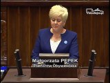 Poseł Małgorzata Pępek - Wystąpienie z dnia 10 maja 2017 roku.