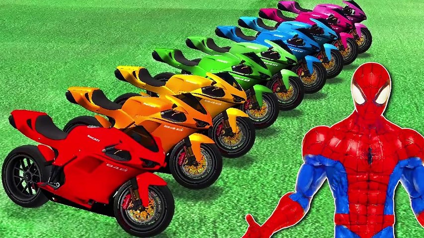 Comptines Bébé Dessin animé francais Motos colorées et Spiderman Mcqueen  Cars| Colors for - Dailymotion Video