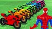 Comptines Bébé Dessin animé francais Motos colorées et Spiderman Mcqueen Cars| Colors for