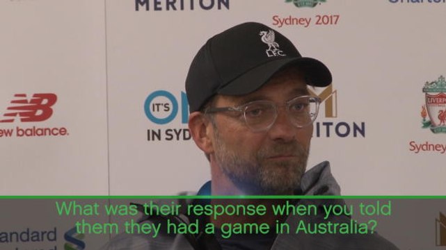 Players didn't complain about coming to Australia because I am boss - Klopp