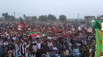 Aerial View Of Pakistan Tehreek E Insaaf  Kashmore Jalsa Before Imran Khan