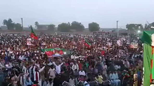 Aerial View Of Pakistan Tehreek E Insaaf Kashmore Jalsa Before Imran Khan