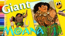 Disney Moana Crayola GIANT Coloring Book Colouring Maui with Colored Pencils ❤ KOKI DISNEY TOYS