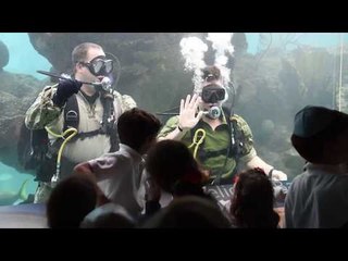 US Navy Divers Entertain Children During NYC Fleet Week