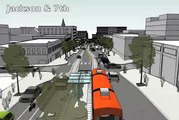 Visualization of the Jackson St. portion of the First Hill Streetcar route in Seattle, WA.