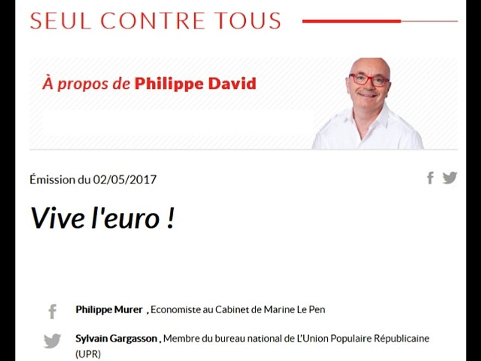 Sylvain Gargasson de l'UPR à Sud Radio pour parler de l'euro 02-05