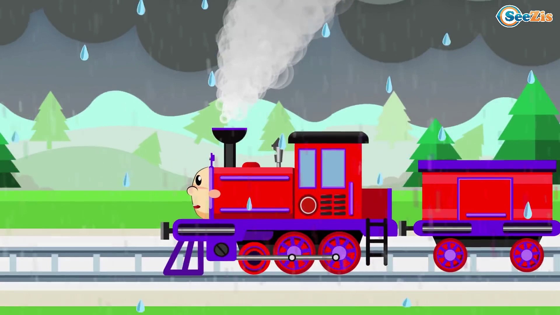 ⁣Learn with the Train Cartoon about Cars & Trains - Learn Numbers & Shapes