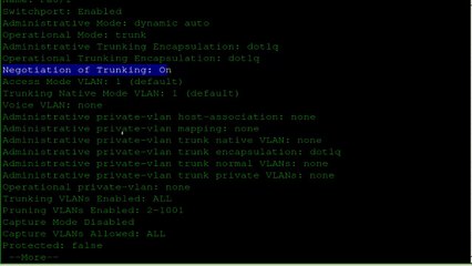 Disabling Auto negotiation of Trunking