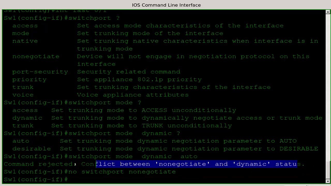 Setting Switch Ports to Dynamic