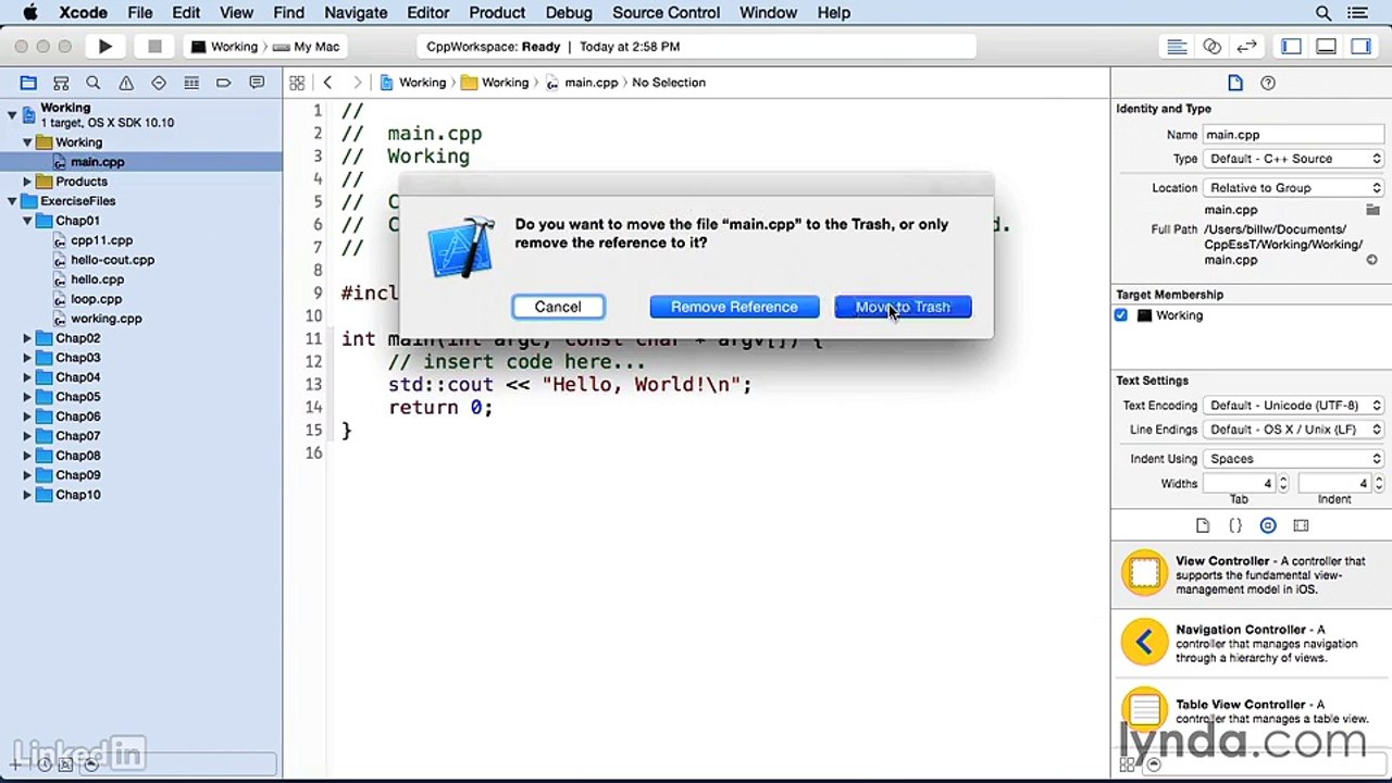 0.2 Using Xcode with the exercises