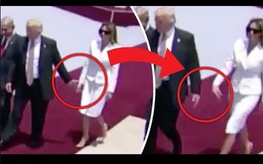 Awkward moment Melania slaps away Trump's hand on Israel visit