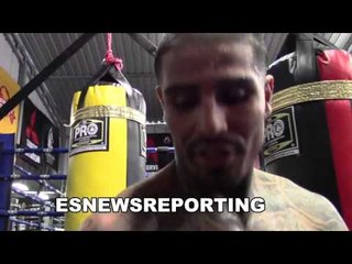 Speedy Mares training at rgba working the heavy bag - EsNews Boxing