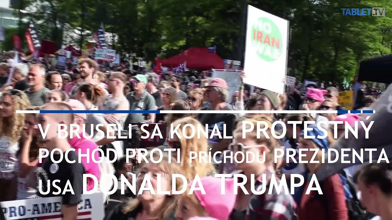 V Bruseli proti návšteve prezidenta USA demonštrovalo asi 6000 ľudí