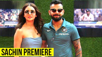 Video herunterladen: Virat Kohli And Anushka Sharma Arrive Together At Sachin A Billion Dreams Premiere In Mumbai