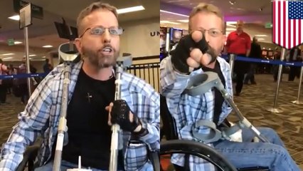 Wheelchair-bound racist goes nuclear at airport because he heard a man speak Spanish - TomoNews