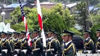 Japanese defense force guard of honour show 島の防衛力 帅气的日本陸上自衛隊儀仗隊訓練展示