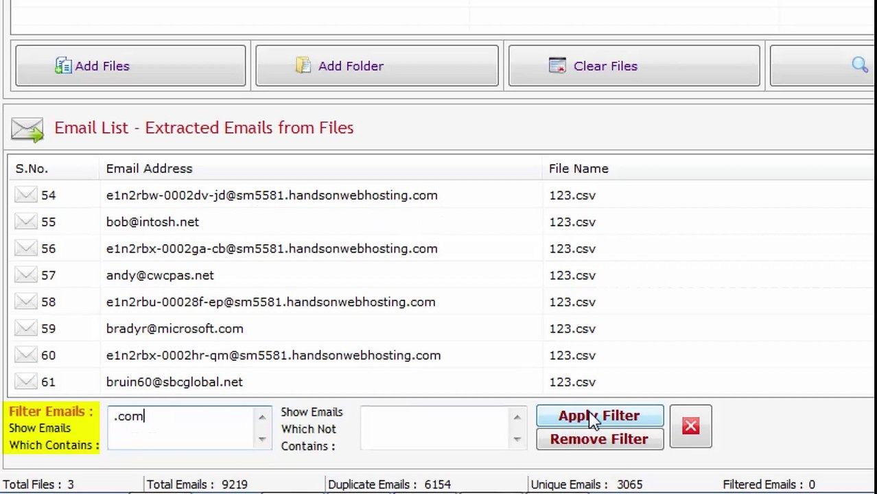 How to extract emails from multiple files?