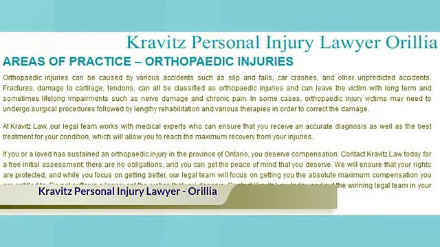 Top Injury Lawyer Orillia ON - Kravitz Personal Injury Lawyer (705) 242-2761