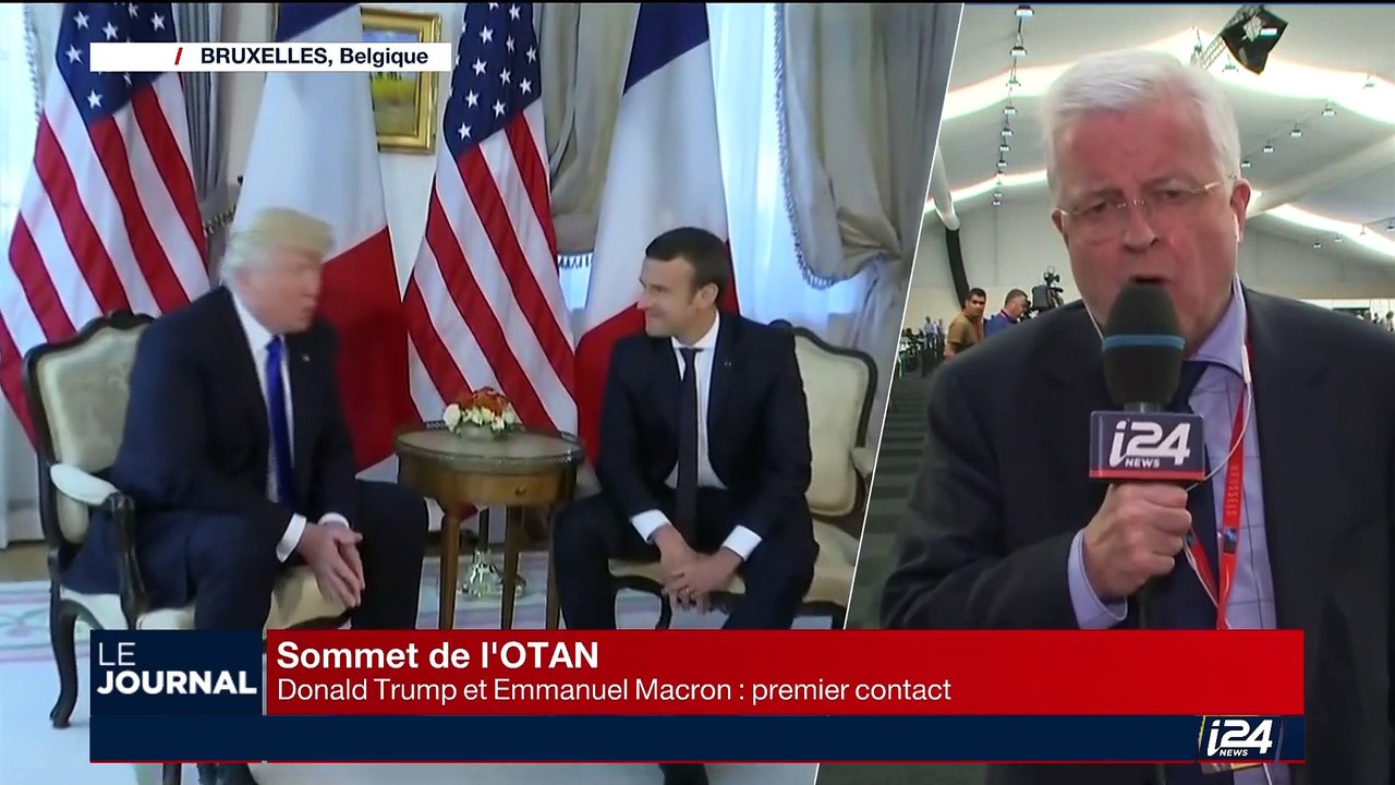 Sommet de l'OTAN : Première rencontre entre Donald Trump et Emmanuel Macron