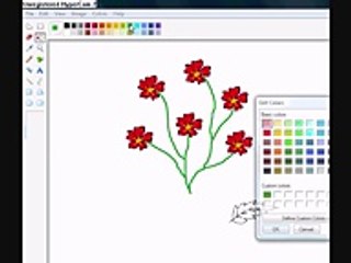 Easy method of painting flowers in MS Paint - YouTube