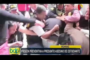 Huaraz: familiares agreden a sujeto acusado de asesinar a estudiante