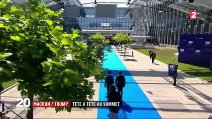 Emmanuel Macron fait ses premiers pas sur la scène internationale et rencontre Donald Trump au sommet de l'Otan