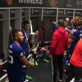 Manchester United Dressing Room Celebrations after Europa League Final 2017