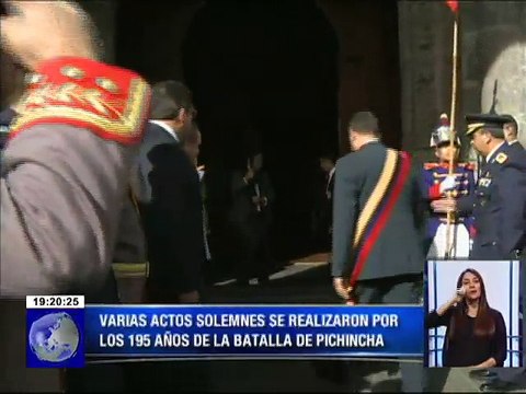 Varios actos solemnes se realizaron por los 195 años de la Batalla de Pichincha