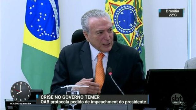 OAB protocola na Câmara pedido de impeachment de Michel Temer