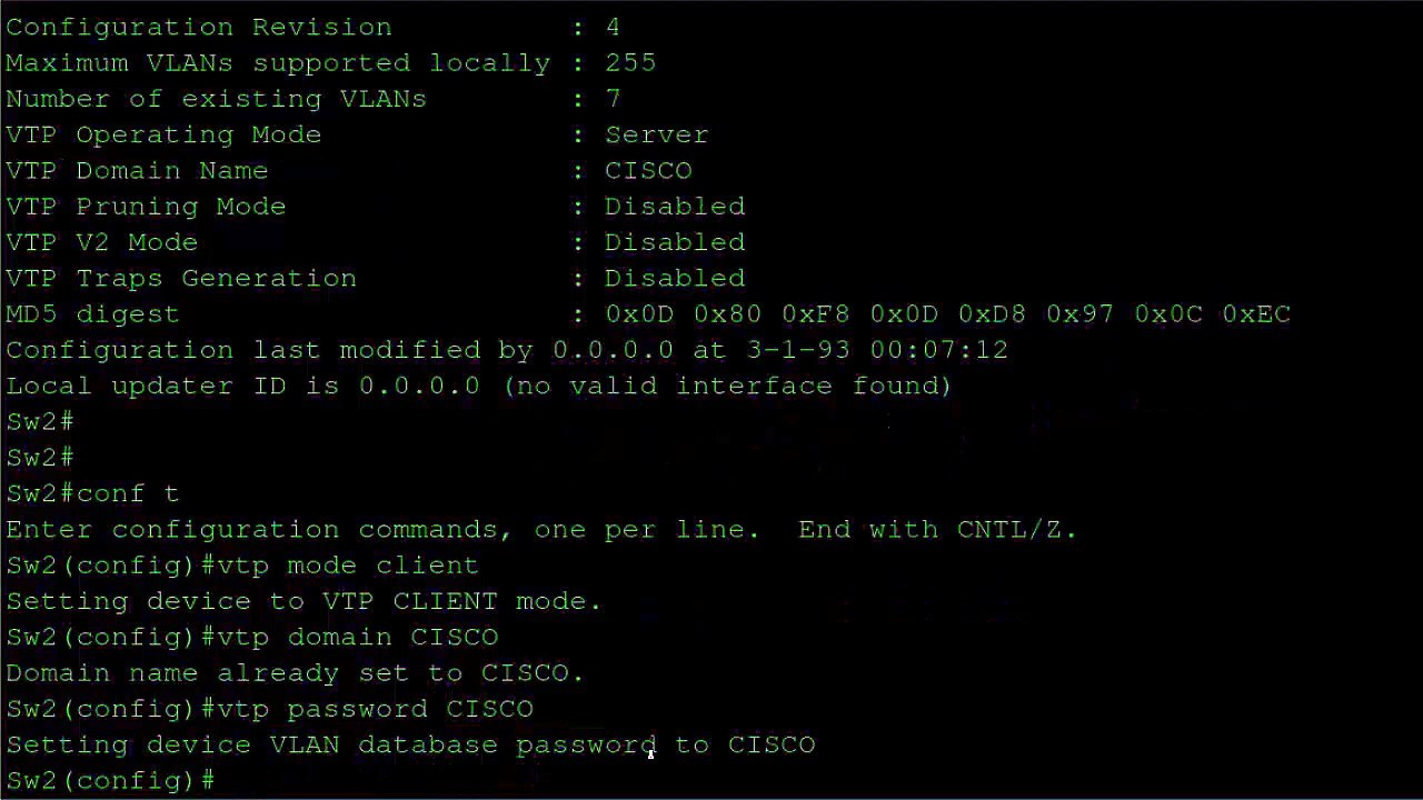 Securing VTP domains