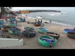 바구니타고 바다에서 물고기 잡기