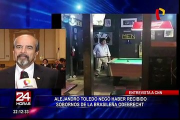Alejandro Toledo se reafirma al decir que no recibió sobornos de Odebrecht