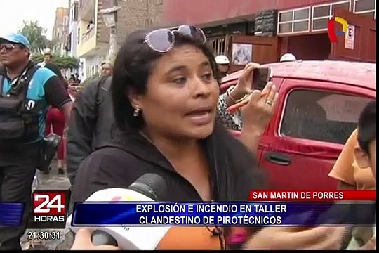 SMP: explosión en taller pirotécnico afectó viviendas y colegio de la zona