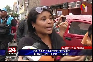 SMP: explosión en taller pirotécnico afectó viviendas y colegio de la zona