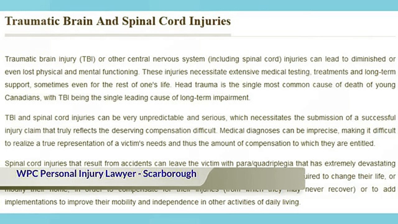 Injury Lawyer Scarborough ON - WPC Personal Injury Lawyer (800) 299-0439