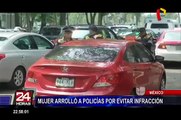 México: conductora atropella a policías para evitar infracción