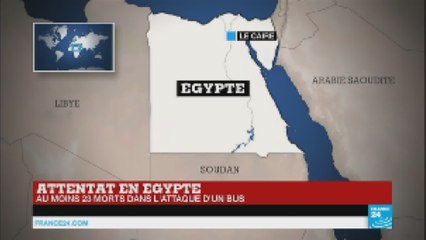 Download Video: Égypte : un bus de Chrétiens coptes attaqué par des hommes armés, au moins 23 morts