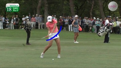 【ゴルフスイング】渡邉彩香のフェアウェイウッド 男子顔負けスイング