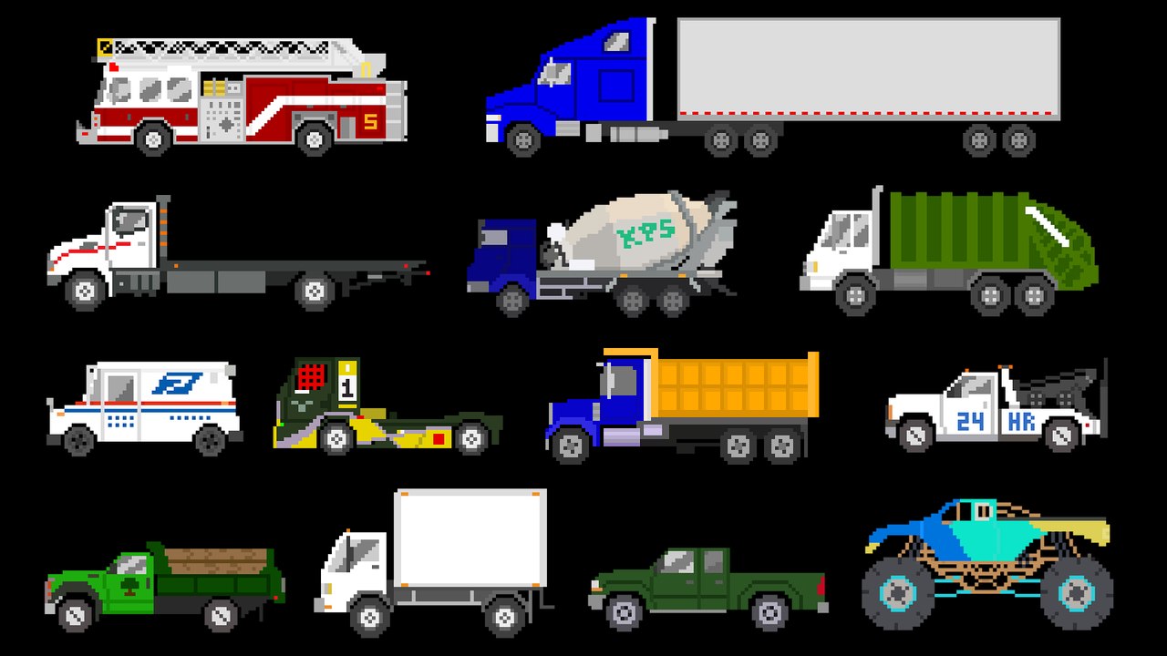 Trucks - Street, Sports, Emergency & Construction Vehicles - The Kids' Picture Show