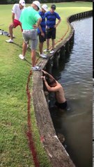 Ce golfeur prêt à tout pour récupérer sa balle !