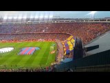 Pitos y esteladas durante el himno de España en la final de la Copa del Rey