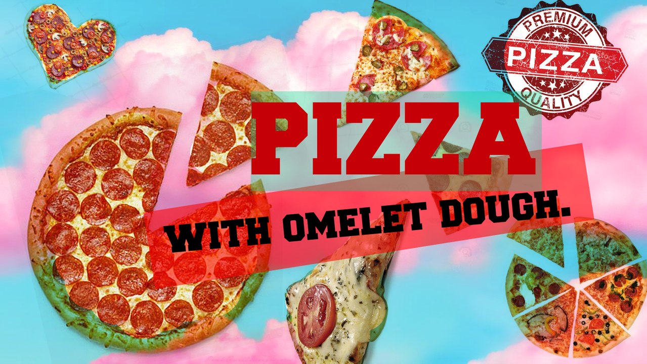 Pizza with omelet dough. (Pizza com massa de omelete)