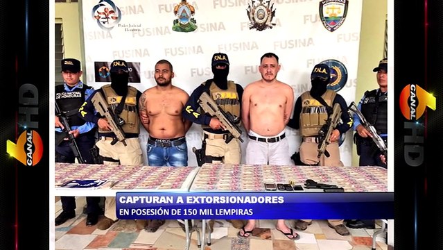 Capturan extorsionadores en posesión de 150 mil lempiras