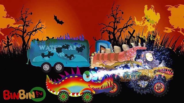 Big Truck Evil Crocodile Truck Dump Truck Water Tank Scary Videos for Children BinBin Tv