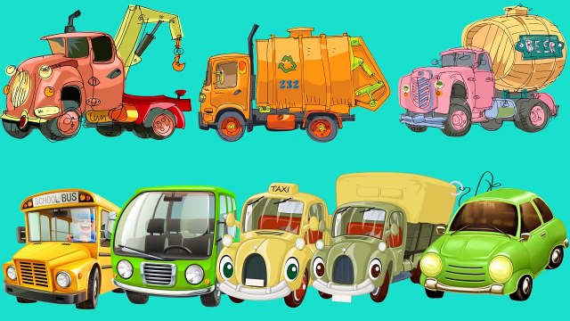 Learn Street Vehicles for Kids Cars and Trucks Garbage Fire Truck Amblulance BinBin Tv