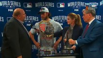 Rikk Wilde Has A Tough Time With His Lines While Presenting The MLB MVP Trophy