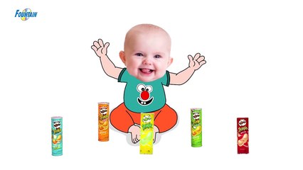 Bad Baby crying and learn coloolorful Pringles vs Doremon- Finger Family Song Collection