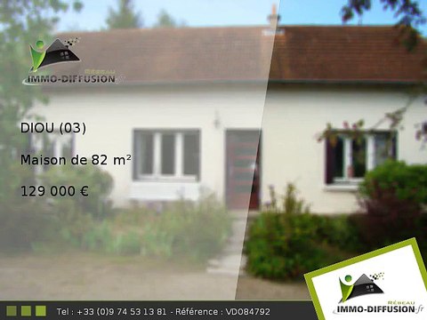 Maison A vendre Diou 82m2 - 129 000 Euros