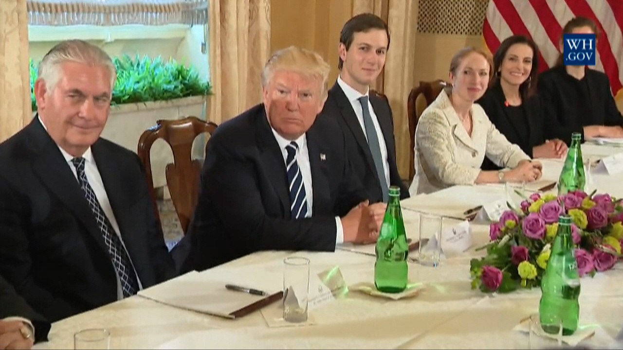 President Trump And Prime Minister Paolo Gentiloni of Italy Talk About The Pope